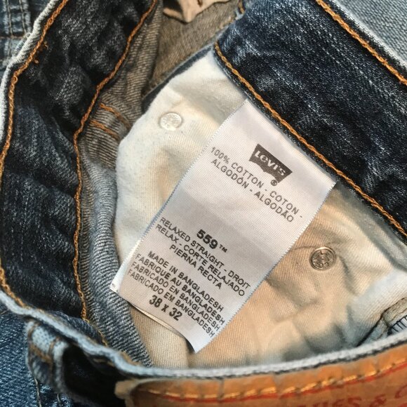 Levi's 559 Blue Jeans Relaxed Straight 38x32 - Picture 5 of 11